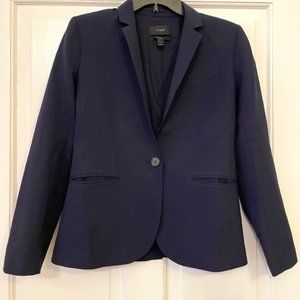 J Crew Women's Suit Jacket Bi Stretch Navy Size 4
